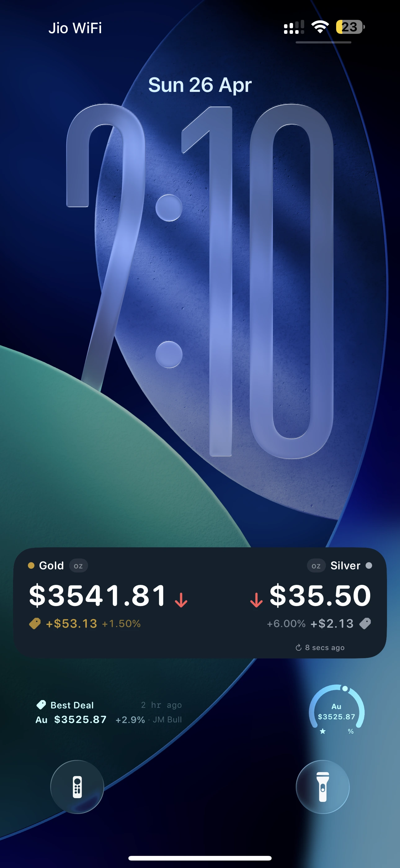 Live gold and silver prices with market signals and bullion mode in Gold Bullion Stacker app